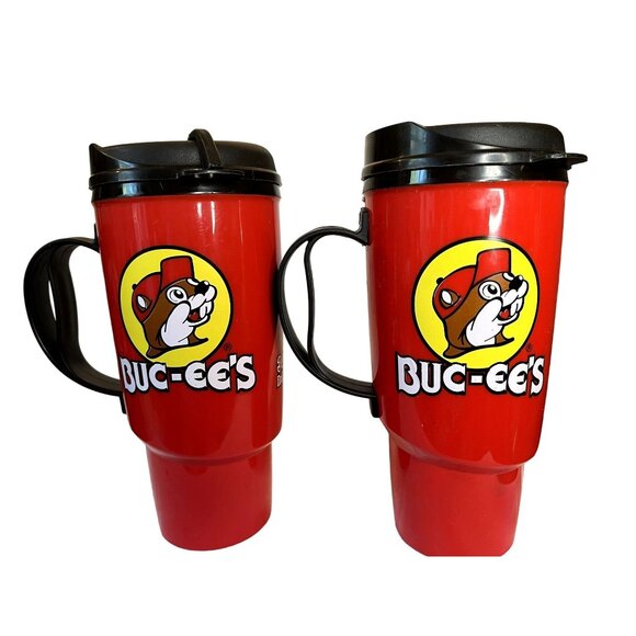 Buc-ees 34 Ounce Refillable Tumbler Pair EUC - Picture 1 of 15